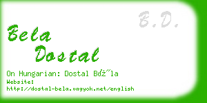 bela dostal business card